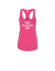 "Drink Tallahassee Beer" Tank - Pink/White